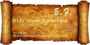 Blüttner Fausztina névjegykártya
